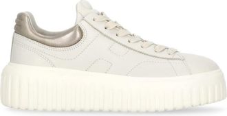 Hogan Ivory H-Stripes Metallic Heel Sneakers
