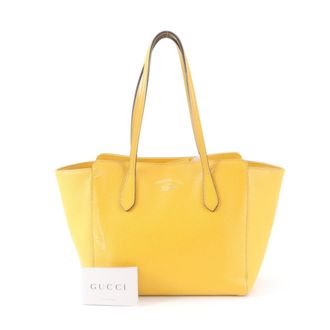 Gucci Yellow Leather Handbag Tote Bag (Pre-Owned)
