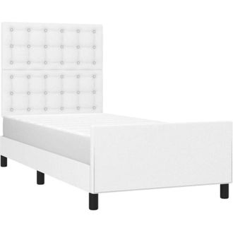 vidaXL Giroletto con Testiera Bianco 90x200 cm in Similpelle - Vidaxl