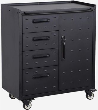 Sweeek Mobile basso da garage con 4 cassetti e una porta