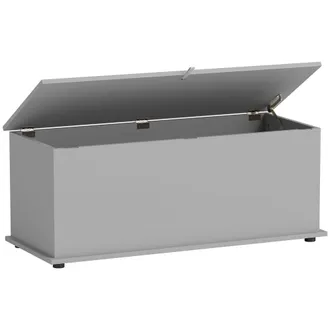 HOMCOM Storage Chest With Lid - 113L Storage Box - Grey | TJ Hughes