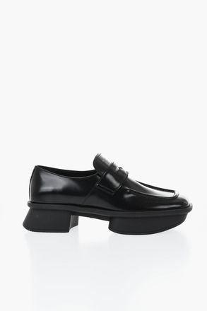 Prada Mocassini Penny in Pelle Spazzolata con Suola Platform Prada
