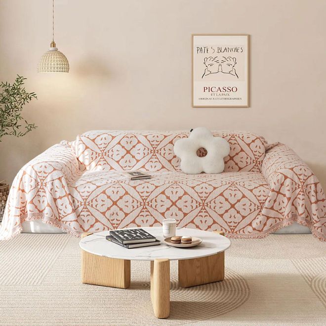 Shanna Sofa Überwurfdecke 1/2/3/4 Sitzer, Chenille AB Vintage Jacquard Fransen Sofabezug L Form U Ecksofa Große Sofa Überzug, Vielseitige Sofaüberwurf Couch ab 45,89 €