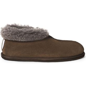 Celtic & Co. British Shearling Bootee Slippers in Khaki at Nordstrom, Size 13
