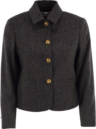 Saulina Milano Aria Shirt Style Jacke in Wolle und Kaschmir