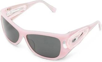 Yvmin Yvmin, Accessoires, Dames, Roze, ONE Size, Rechthoekige Zonnebril