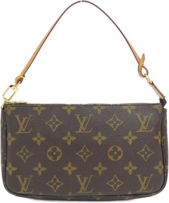 Louis Vuitton Marron Coated Canvas Pochette Pouch (Pre-Owned)