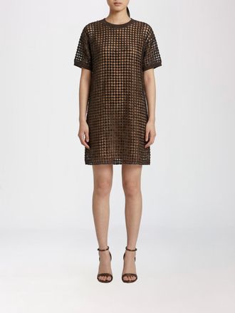 Brunello Cucinelli Abito in seta e lino con paillettes Brunello Cucinelli