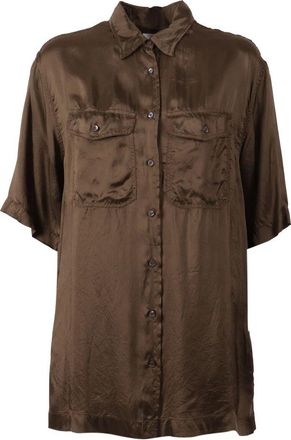 Aspesi Camicia Donna - Dames - Overhemden - Bruin - S - Overhemden