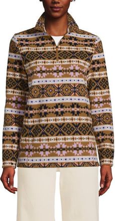 Lands End Anyweather Fleece Quarter Zip Pullover in Lilac/camel Fairisle at Nordstrom, Size X-Large P