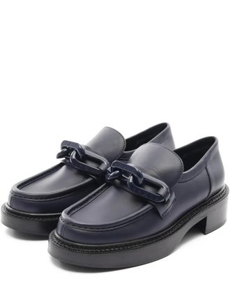 Louis Vuitton 40mm Academy Line loafers - women - Leather/Leather/Rubber/Fabric - 37 - Blue