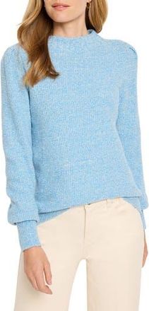 Nic+Zoe Waffle Stitch Crewneck Sweater in Blue Jewel at Nordstrom Rack, Size Xx-Large