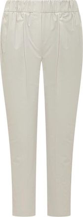 Brunello Cucinelli Classic Pull On Pant - Dames - Slim Fit Broeken - Beige - M - Katoen - Broeken