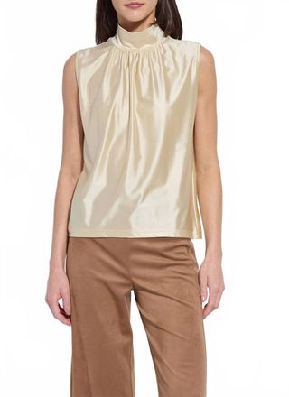 Lyss&eacute; Marcia Turtleneck Ruching Top In Silky Cream