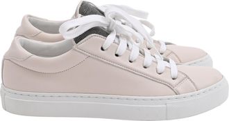 Brunello Cucinelli Monili Low Top Sneakers in Beige Leather