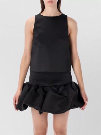 Ganni satin top open back bow detail
