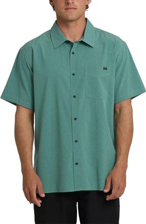 Billabong Surftrek Print Short Sleeve Button-Up Shirt in Sea Green at Nordstrom, Size X-Large