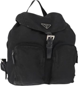 Prada Pre-owned Vintage Rugzak - Dames - Vintage Rugzakken - Zwart - ONE Size - Nylon - Vintage