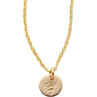 Made by Mary June Birth Flower Necklace in Gold Filled at Nordstrom, Size Medium