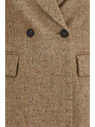 Brunello Cucinelli Donegal Wool with Monili Embroidery Blazer - Brown