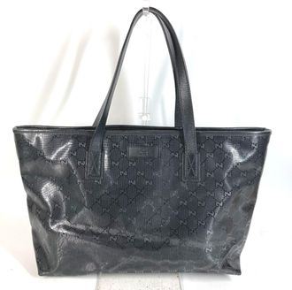 Gucci Black Gg Imprim&eacute; Shoulder Bag Tote Bag (Pre-Owned)