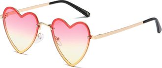 Generic Men and For Women Party Sunglasses Metal Fashion Heart-Shaped Decorative Sunglasses (Color : A, Size : Medium) 2026