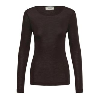 Inwear Fang IW T-Shirt LS - Dames - Longsleeves - Bruin - XL - Wol - Tops