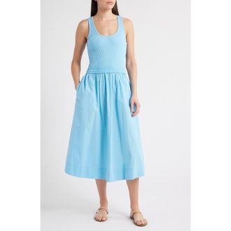 Nation Ltd Sadelle Mixed Media Midi Dress in Day Dream at Nordstrom Rack, Size X-Large