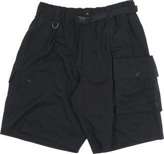 Yohji Yamamoto 3-Stripes Trainingsbroek - Dames - Korte Broeken - Zwart - S - Nylon - Korte Broeken