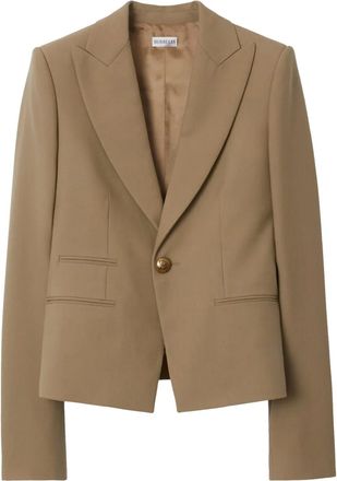 Burberry wool single-breasted blazer - women - Viscose/Wool - 10 - Neutrals