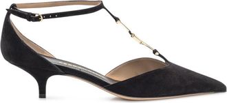 Ferragamo Black Ankle-strap Pumps