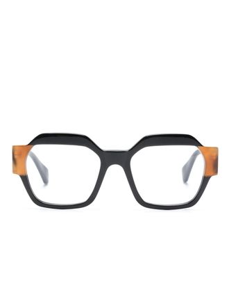 Kaleos Reggiani 006 bril met geometrisch montuur - Zwart