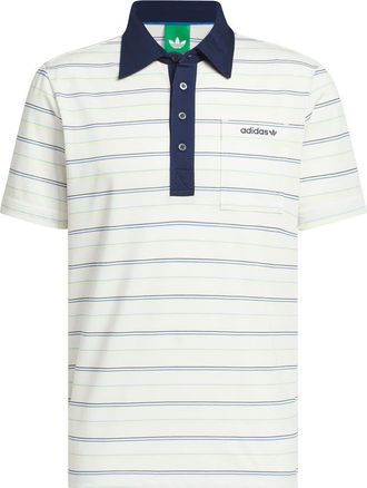adidas Originals Archive Striped Polo in Chalk White/pure Lemon F26 at Nordstrom, Size Xx-Large