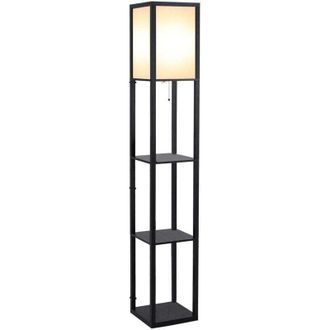 OEM Lampada Da Terra Industriale Retr&ograve; Con 3 Ripiani Integrati E Illuminazione Led Tricolore Regolabile - Ideale Per Soggiorno, Camera Da Letto O Ufficio