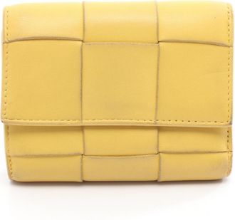Bottega Veneta Yellow Leather Wallet (Tri-Fold) (Pre-Owned)