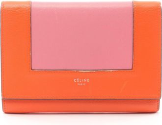Celine Orange Pink Leather Wallet (Tri-Fold) (Pre-Owned)