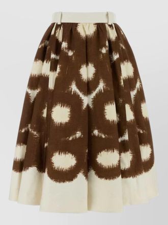 Prada printed cotton skirt high waist pleated