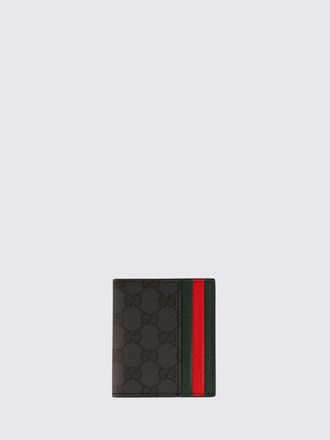 Gucci Portafoglio bifold in tessuto GG Supreme con dettaglio Web e interni in pelle