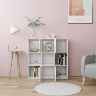 Berkfield Home Decorative Book Cabinet White 90x30x90 cm Engineered Wood | Size: 90 x 30 x 90 cm