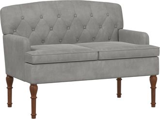 vidaXL Sof&aacute; Amoroso Con Botones Acolchados Gris Claro 111 X 65 X 79 Cm Vidaxl