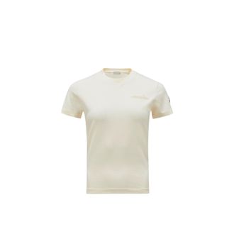 Moncler Beaded Logo Cotton T-shirt White Size XL