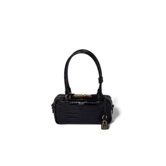Miu Miu Beau Croco-embossed Leather Mini-bag, Woman, Black