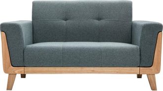 Miliboo Miliboo - Divano scandinavo 2 posti in tessuto grigio-verde e legno chiaro fjord