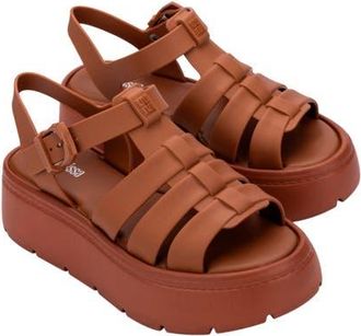 Melissa Up Platform Slingback Fisherman Sandal in Brown at Nordstrom, Size 10