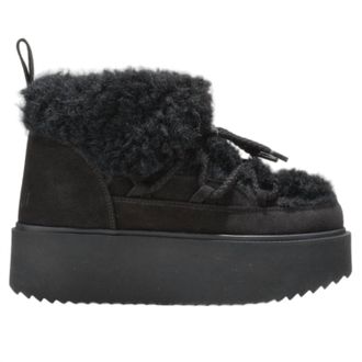 INUIKII Womens Teddy Platform Boot In Black
