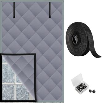 OEM Manta Aislante T&eacute;rmica De 3 Capas Para Ventanas De Invierno, 160 X 99 Cm, Oxford Con Cremallera, Kit Gris Para Abrigarte En Invierno