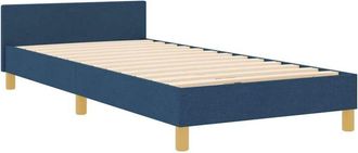 vidaXL Bed Frame with Headboard Blue 100 x 200 cm Fabric Vidaxl