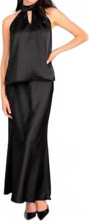 Lavender Brown Lilian Midi Skirt In Black
