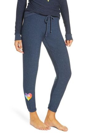 Chaser Rainbow Heart Knit Lounge Jogger Pants in Avalon at Nordstrom, Size Medium