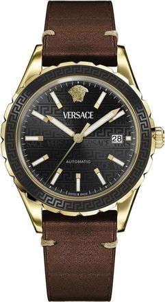 Versace Horloges - Heren - Horloges - Geel - ONE Size - Leer - Accessoires